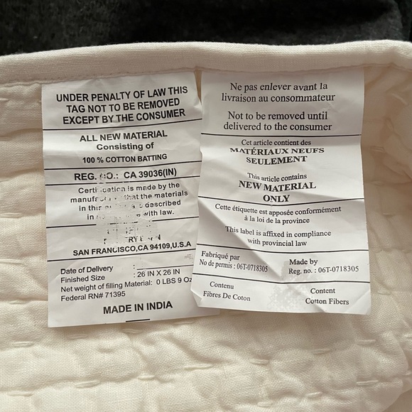 🆕 Pottery Barn Classic Ivory Pick-Stitch Handcrafted Cotton/Linen Sham NWOT - Picture 8 of 8